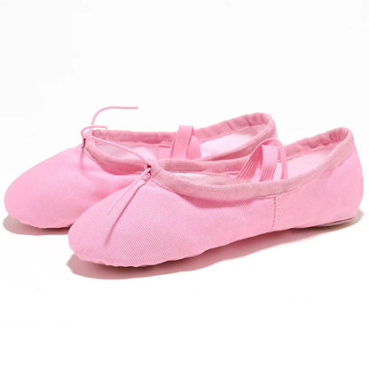 Canvas Ballet Slippers for Girls & Women – Soft Sole Dance Shoes