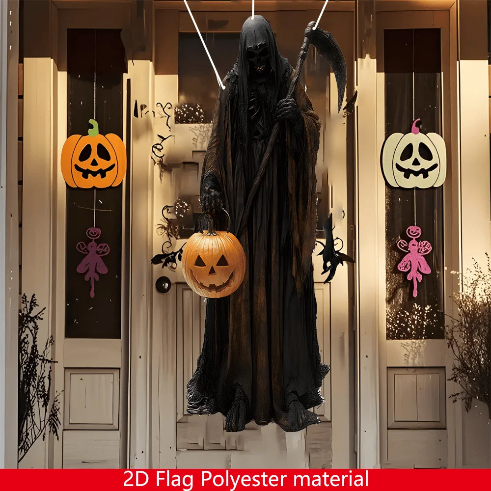 Halloween Hanging Skeleton Grim Reaper Decoration – Indoor & Outdoor Horror Decor