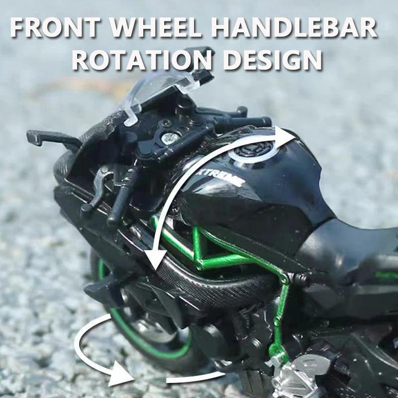 1:18 Ninja H2R Diecast Motorcycle Model with Working Suspension
