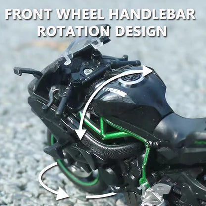 1:18 Ninja H2R Diecast Motorcycle Model with Working Suspension