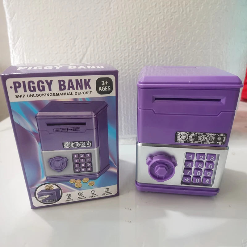 Piggy Bank ATM Safe with Password Lock – Kids Coin Savings Box