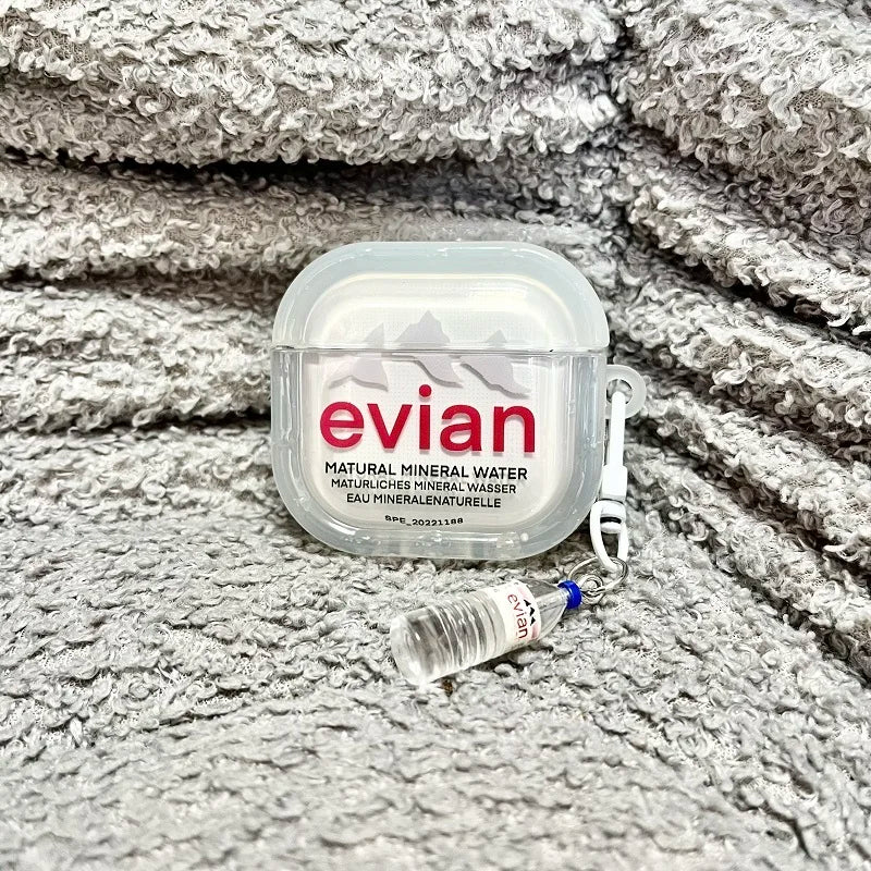 Evian Mineral Water AirPods Case with Mini Bottle Charm