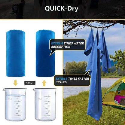 Microfiber Sports Towel with Mesh Bag – Quick Dry, Sand Free