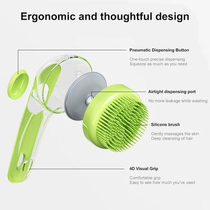 Pet Bath Massage Brush for Dogs & Cats – Soft Silicone Grooming Tool