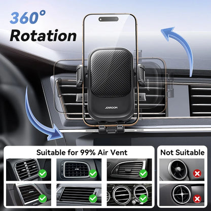 Joyroom Car Phone Holder – 360° Universal Mount for Dashboard, Air Vent & Windshield