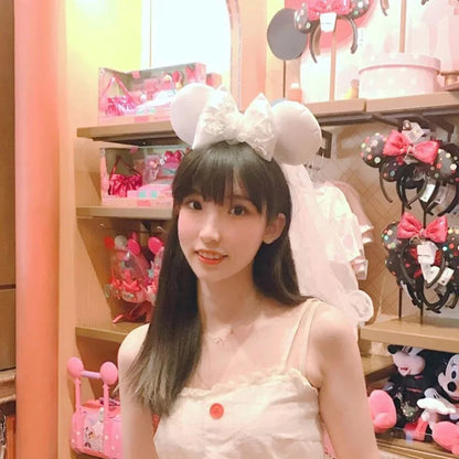 Minnie Mouse Sequin Ears Headband with Bow – Disney Park Style