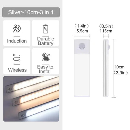 Motion Sensor LED Under Cabinet Light – USB Rechargeable Bar