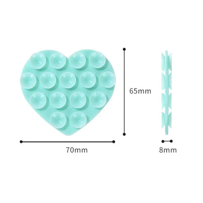 Heart-Shape Suction Cup Phone Holder – Silicone Grip Pad