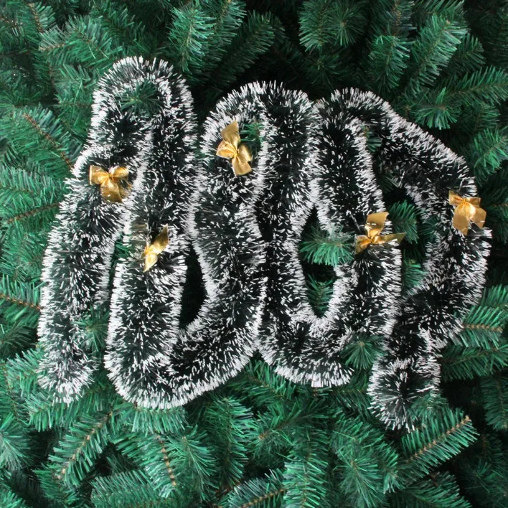 Christmas LED Tinsel Garland with Bow Knots – 2M
