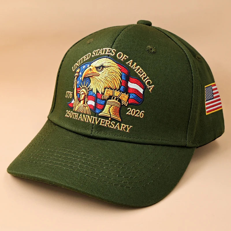 USA 250th Anniversary Eagle Baseball Cap – Washed Cotton