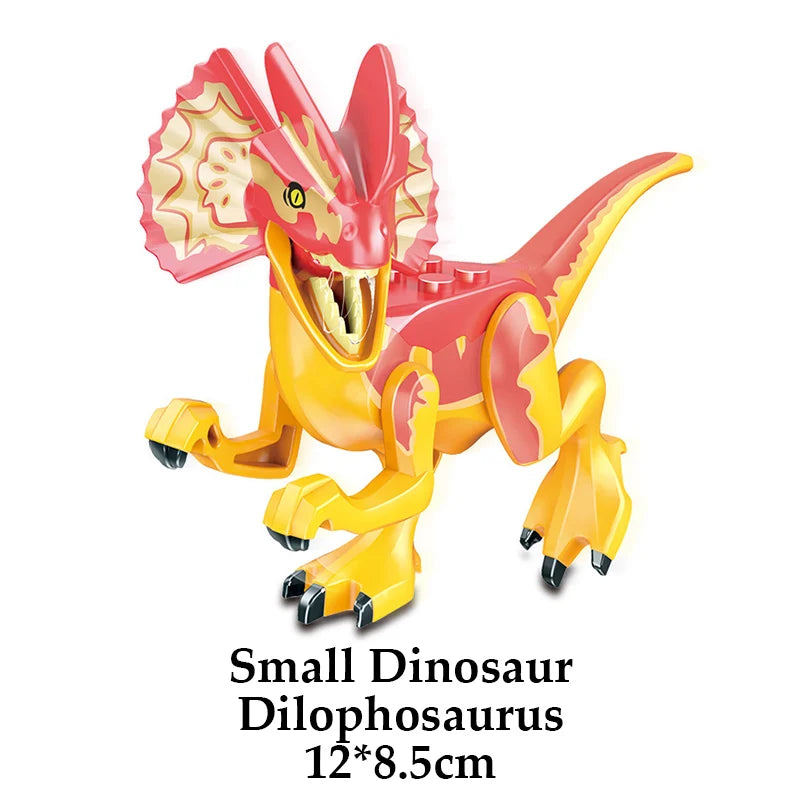 Jurassic Dinosaur Building Blocks Figures – T-Rex Raptor Triceratops MOC Models