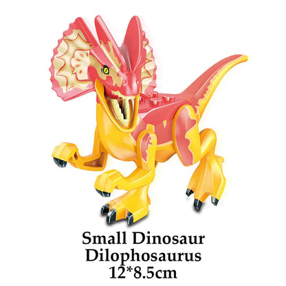 Jurassic Dinosaur Building Blocks Figures – T-Rex Raptor Triceratops MOC Models