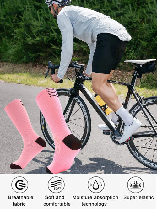 Compression Cycling Socks – Athletic Crew Socks for Men & Women