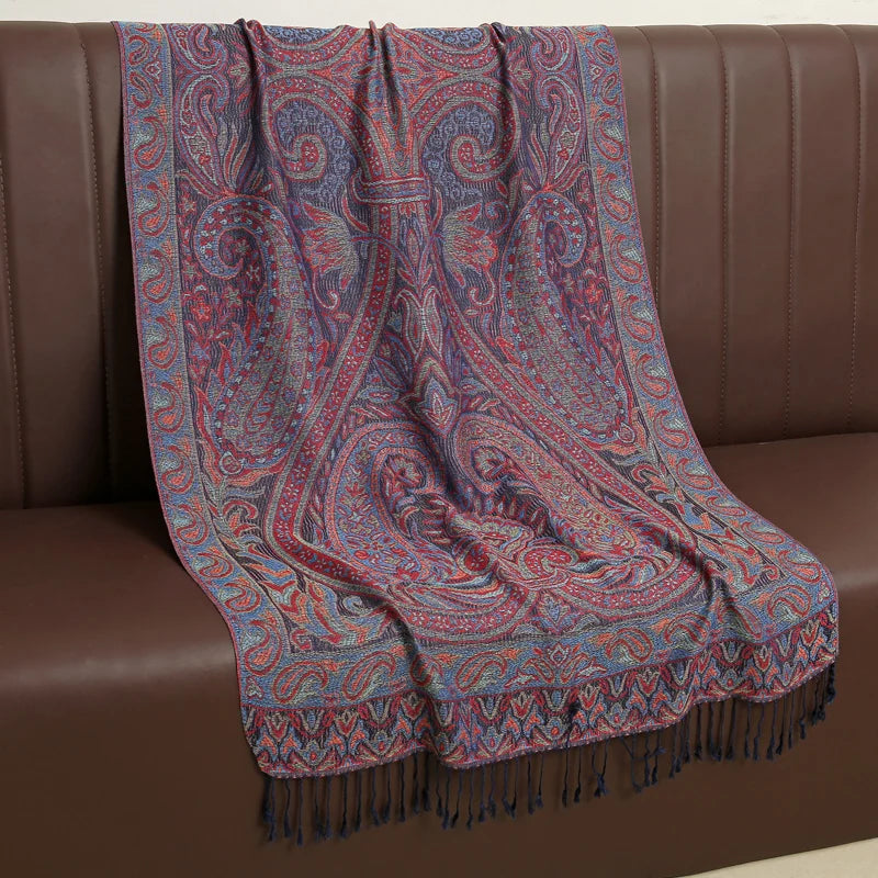 Paisley Print Cashmere Pashmina Shawl for Women – Warm Winter Wrap