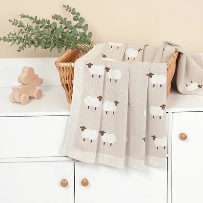 Baby Cotton Knitted Blanket 90x70CM Newborn Swaddle Wrap