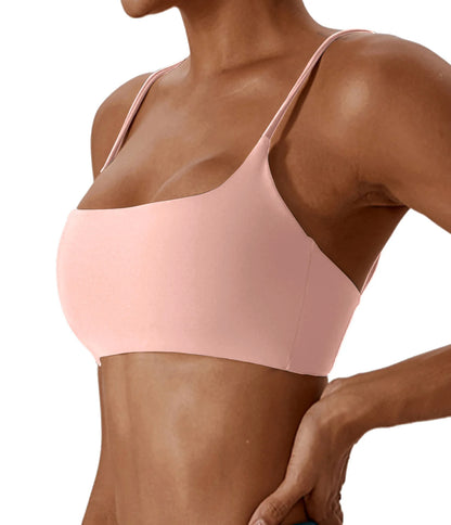Women's Sports Bra – Nylon Cross Back with Removable Pads