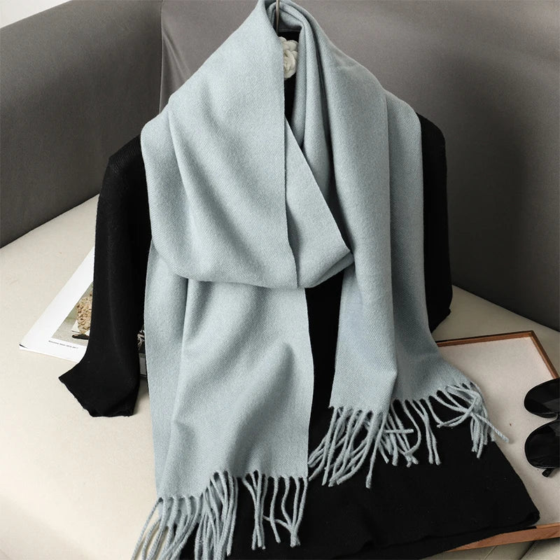 Cashmere-Feel Winter Scarf – Women's Long Warm Pashmina Shawl & Wrap