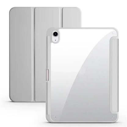 iPad Case with Pencil Holder - Trifold Clear Acrylic Back Cover