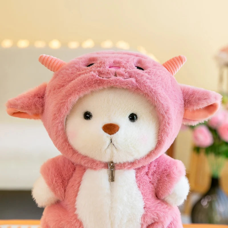 Kawaii Bear Plush Stuffed Toy in Costume – Soft Teddy Doll