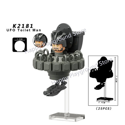 Skibidi Toilet Mini Building Block Figures – TV Man, Cameraman & More