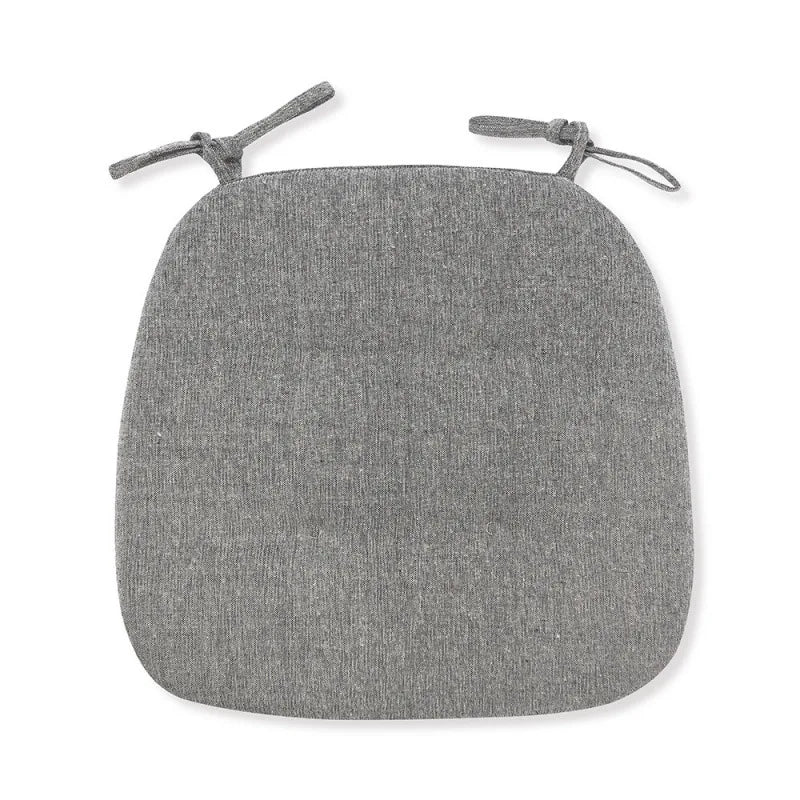 Cotton Linen Chair Cushion – Breathable U-Shape Seat Pad with Ties