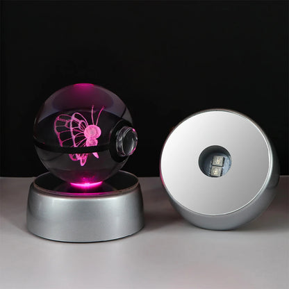 Pokémon Pikachu and Charizard 3D Crystal Poké Ball with LED Base