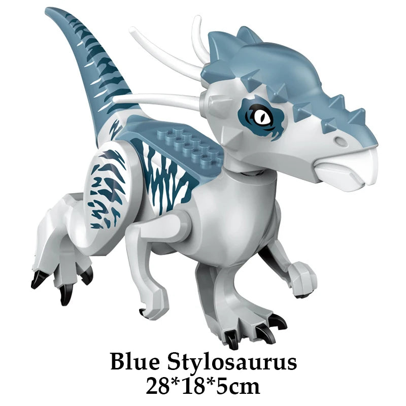 Jurassic Dinosaur Building Blocks Figures – T-Rex Raptor Triceratops MOC Models