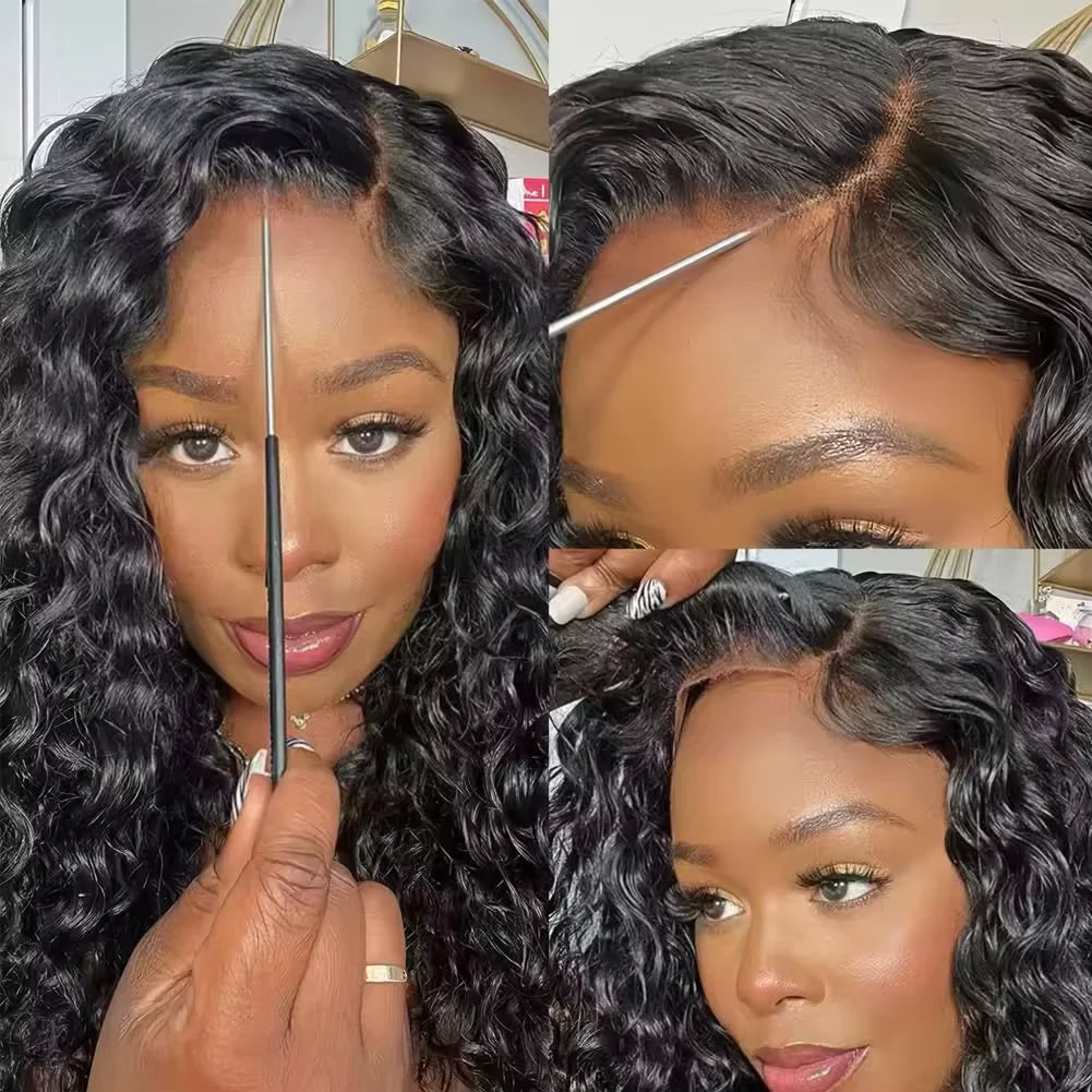 Deep Wave Lace Front Wig – Human Hair, Glueless 4x4 5x5 13x4 13x6, 180% 200% Density