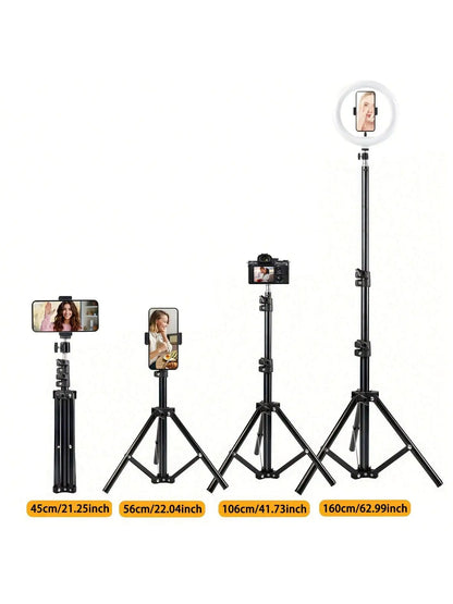 63-Inch Foldable Phone Tripod Stand with Phone Clip & Ball Head
