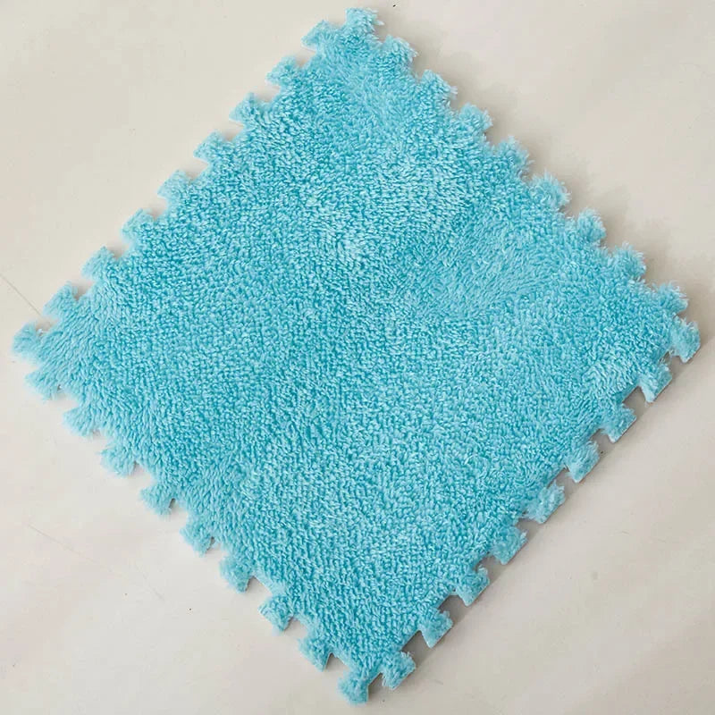 Plush Puzzle Floor Mat – 10pcs Interlocking Foam Tiles 30x30cm
