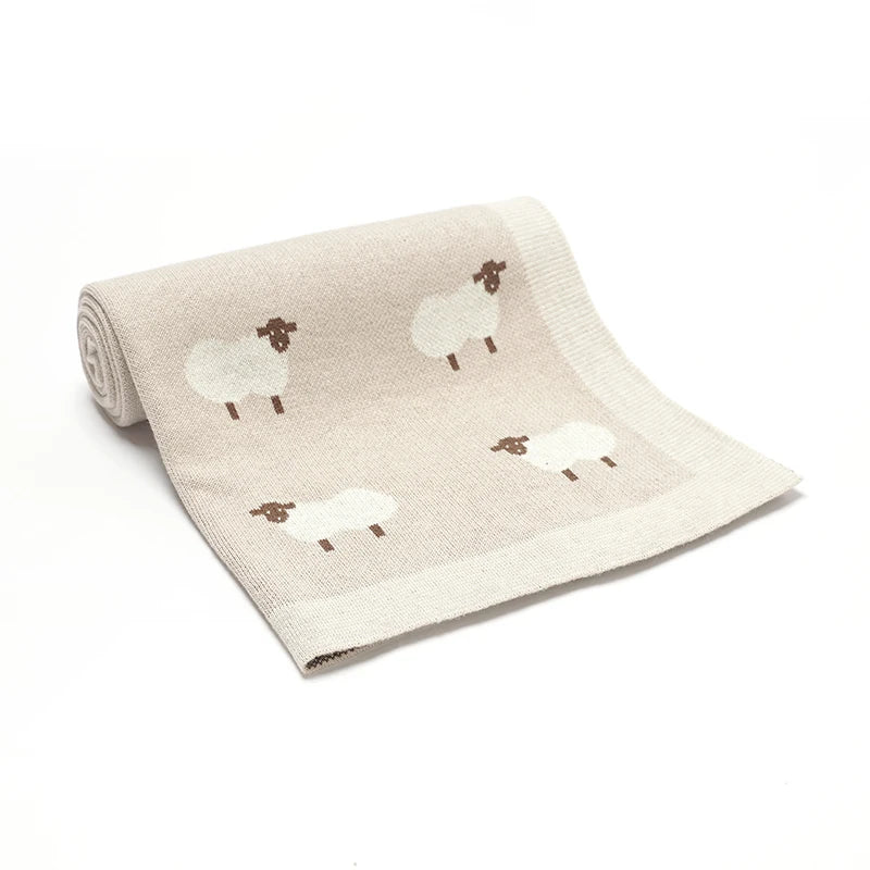 Baby Cotton Knitted Blanket 90x70CM Newborn Swaddle Wrap