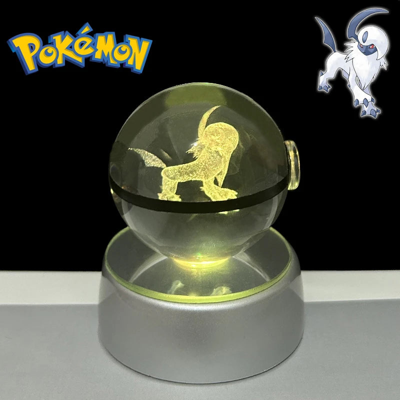 Pokémon 3D Crystal Poké Ball Night Light with LED Base