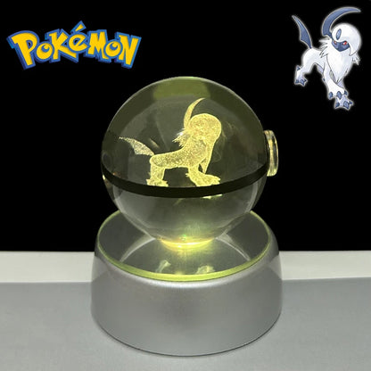 Pokémon 3D Crystal Poké Ball Night Light with LED Base