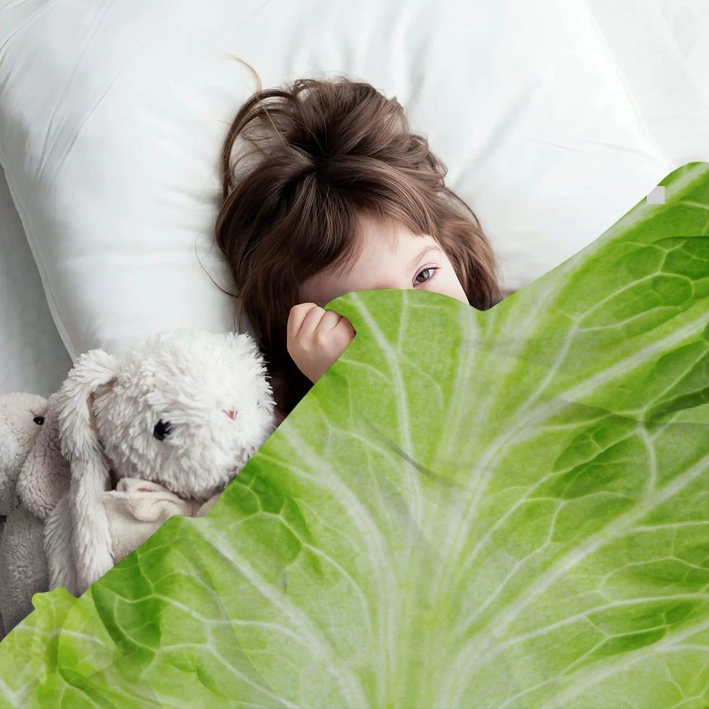 Cabbage Throw Blanket – Funny Novelty Lettuce Plush Blanket, 4 Sizes