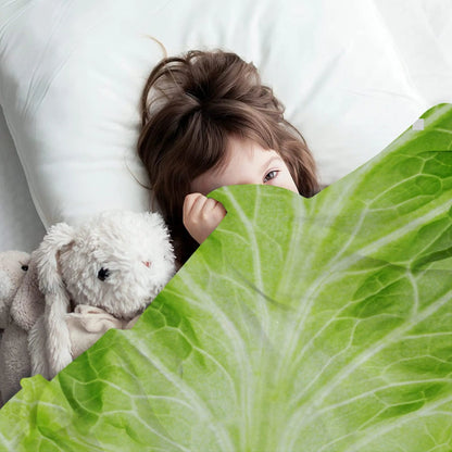 Cabbage Throw Blanket – Funny Novelty Lettuce Plush Blanket, 4 Sizes
