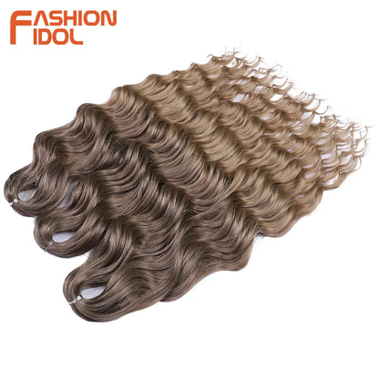 Deep Wave Braiding Hair Extensions 24 Inch – Synthetic Water Wave Crochet Hair
