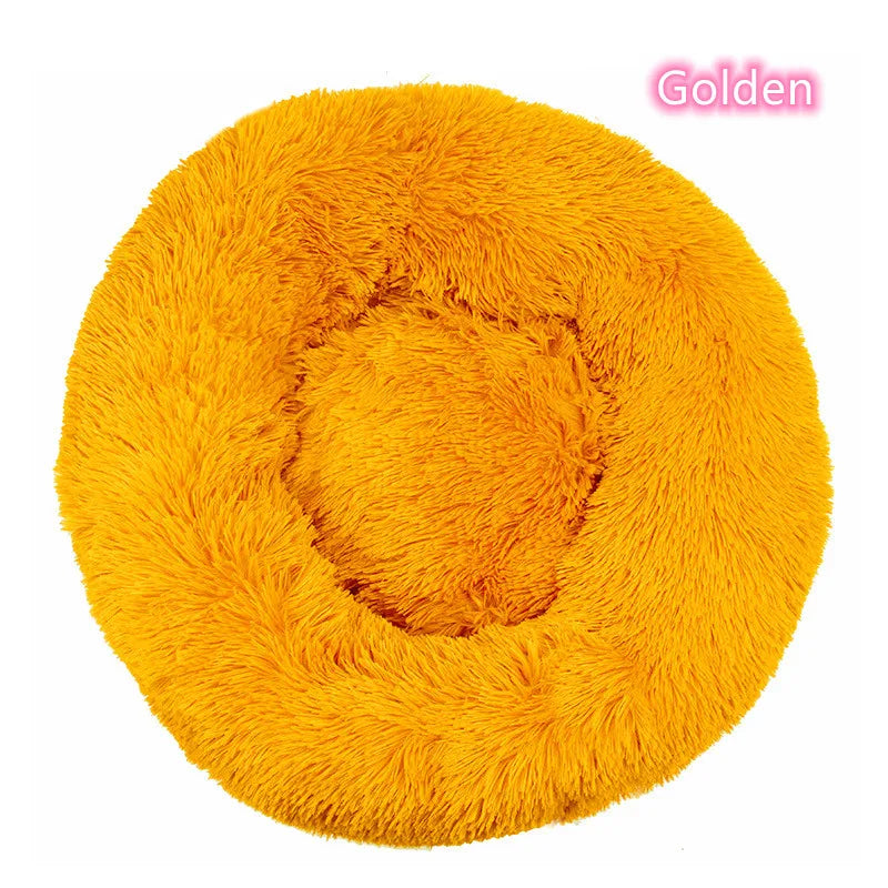 Calming Donut Cat Bed – Super Soft Plush Washable Pet Sleeping Cushion