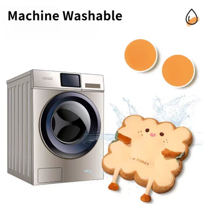 Cartoon Toast Seat Cushion – Cute Plush Chair Pad, Washable