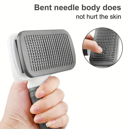 Self-Cleaning Pet Slicker Brush for Dogs & Cats – Detangling & Massage