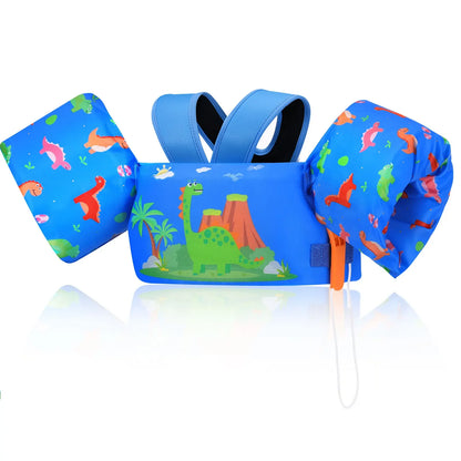 Kids Swim Life Vest with Foam Arm Floats & Safety Whistle – 20–70 lbs