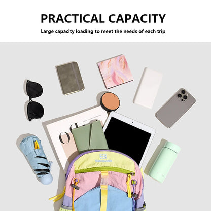 Color Block Lightweight Backpack – Stylish Multifunctional Daypack