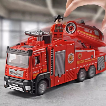 Diecast Fire Truck Toy with Lights Music and Water Spray