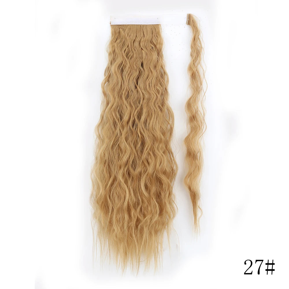 Wrap Around Ponytail Extension Synthetic Straight Hair 22-34 Inch