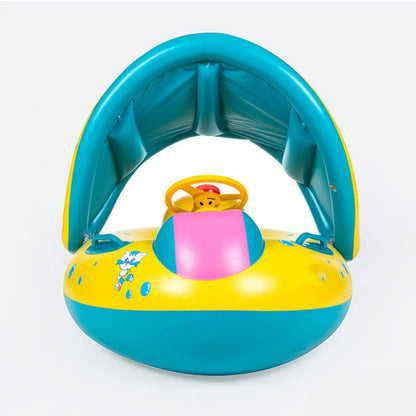 Baby Pool Float with Sunshade & Steering Wheel