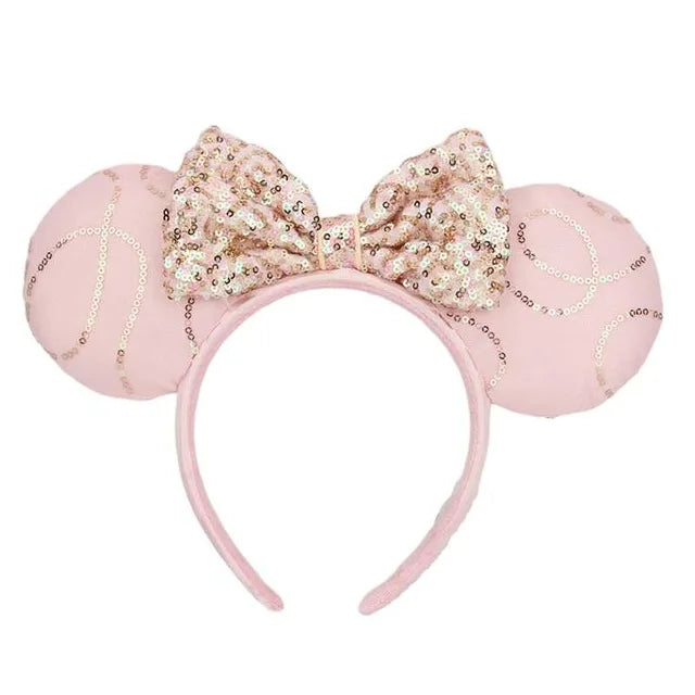 Mickey Mouse Ears Sequin Headband with Bow