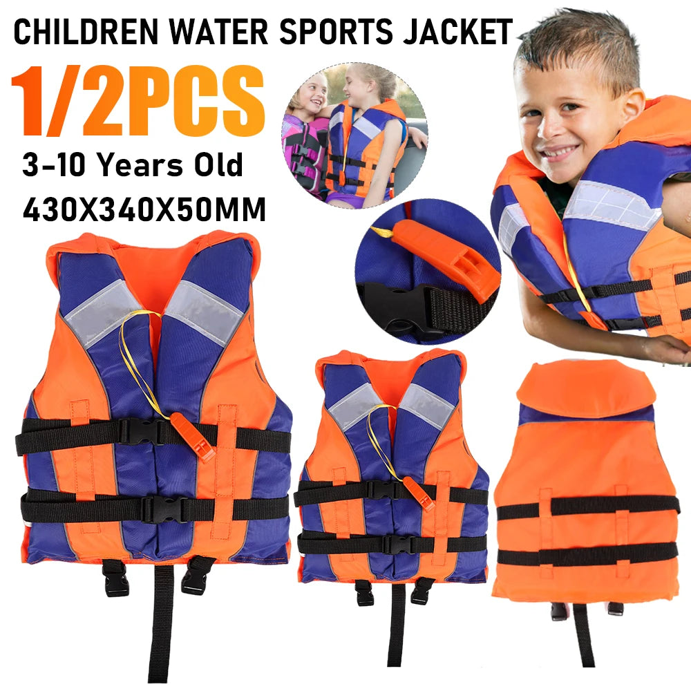 Kids Life Jacket with Whistle – Adjustable Float Vest