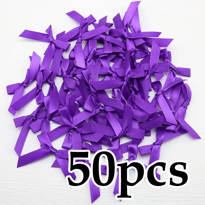 Satin Ribbon Bows 50pcs for DIY Crafts & Gift Wrapping