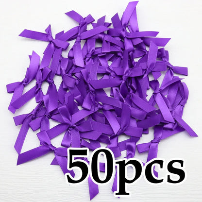 Satin Ribbon Bows 50pcs for DIY Crafts & Gift Wrapping
