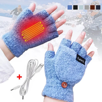 USB Heated Gloves – Electric Heating Hand Warmer for Typing & Skiing