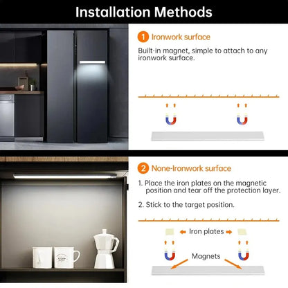 LED Motion Sensor Under Cabinet Light Bar – USB-C Rechargeable